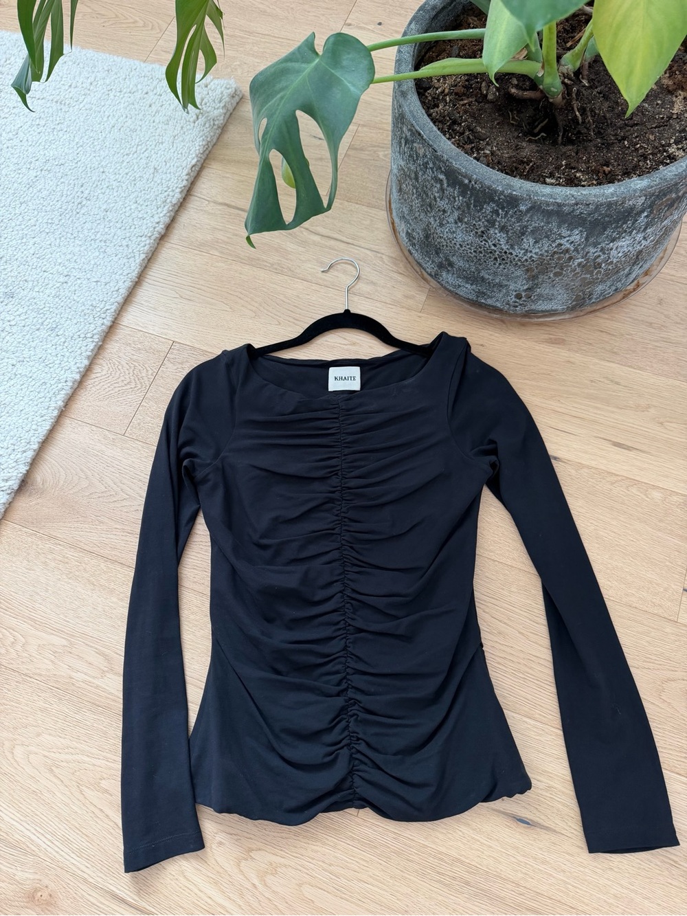 Khaite ruched long sleeve top